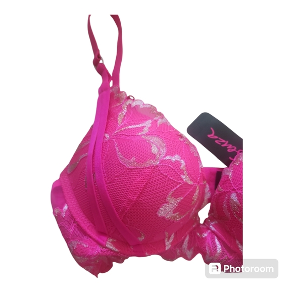 LA SENZA Pink Floral Double Push Up Bra - Size 30A, XXS - Picture 3 of 5
